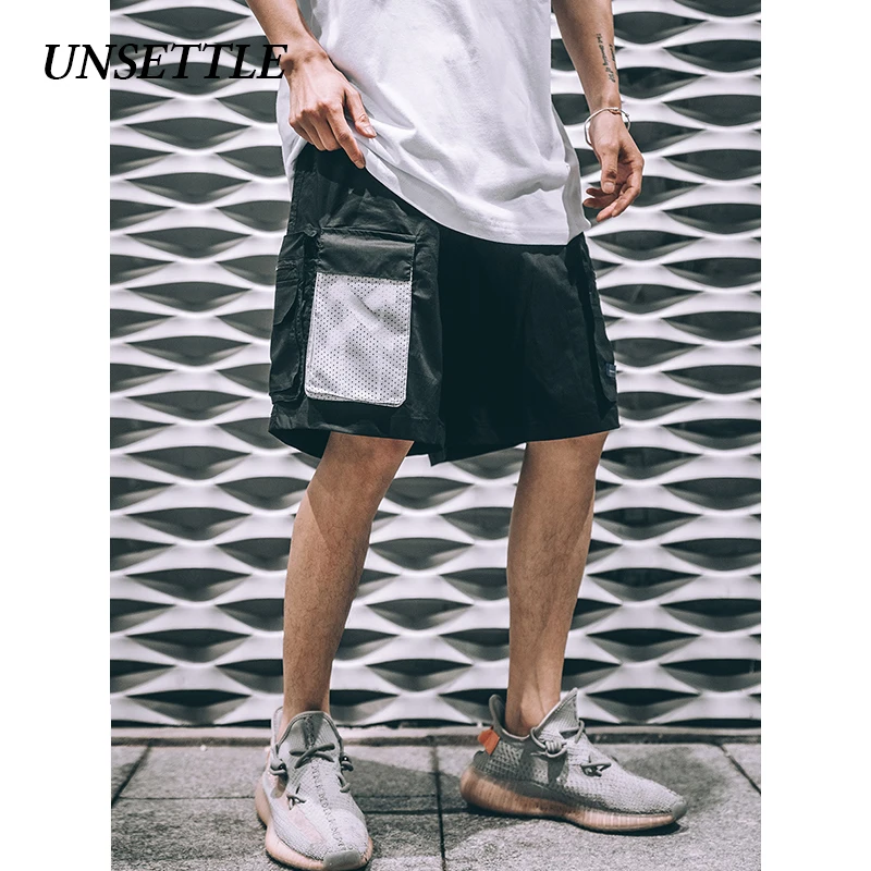UNSETTLE 2020SS летние мужские хип хоп джоггеры шорты в уличном стиле сетчатые карманы