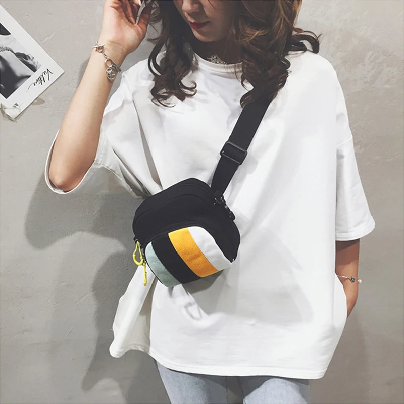 

Fashion Casual Canvas Shoulder Bags for Women Small Striped Handbag Purse Crossbody Messenger Bag Clutch