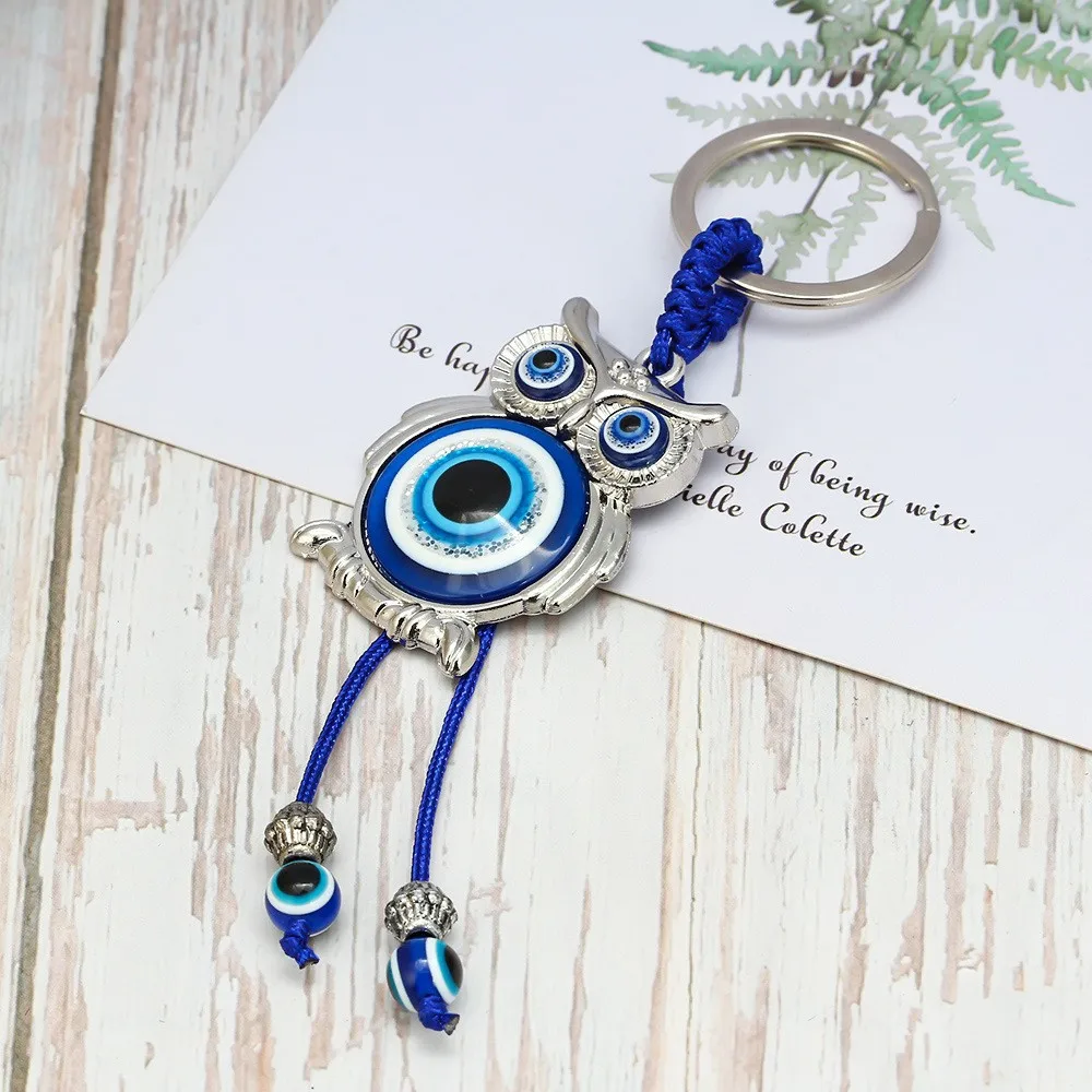 Night Owl Key Chains Blue Evil Eye Keychain Charms Fashion Nighthawk Pendent Unisex Backpack Ornaments Accessories | Украшения и