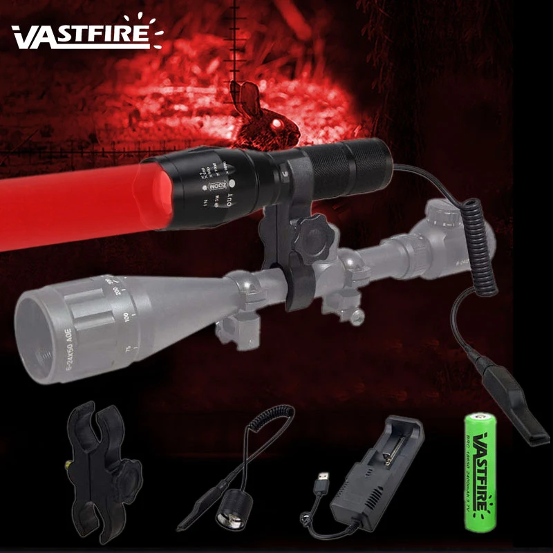 Светодиодный тактический фонарик A100 XM L T6 красный алюминиевый фонарь с