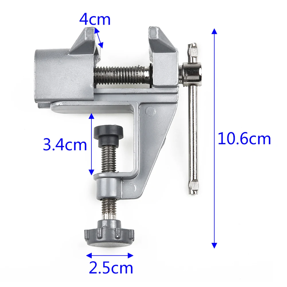 Swivel Table Bench Vise 1pc Workshop Aluminum alloy Carpentry DIY Heavy Duty Hobby Holding Silver Supply Clamp