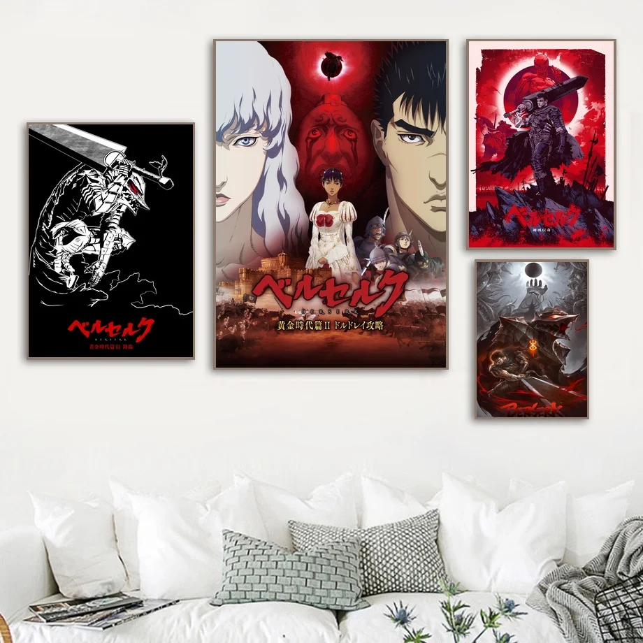 Берсерка плакат постер японское аниме печать на холсте настенные картины для