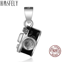 hmsfely 925 sterling silver material camera pendant diy charm bracelets accessories dangles for necklace female jewelry making