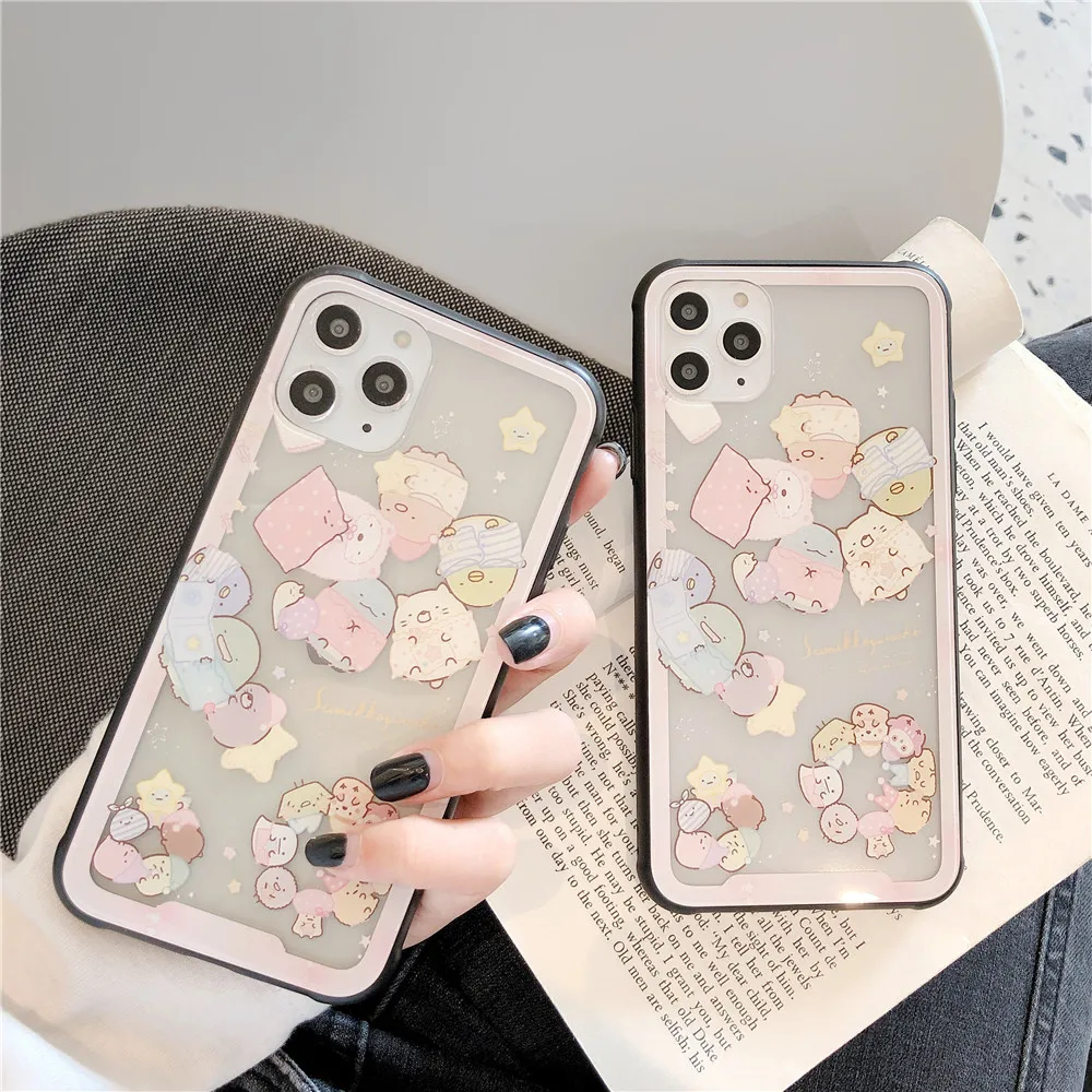 Короткая футболка с героями из японского аниме SAN X Sumikkogurashi чехол для телефона