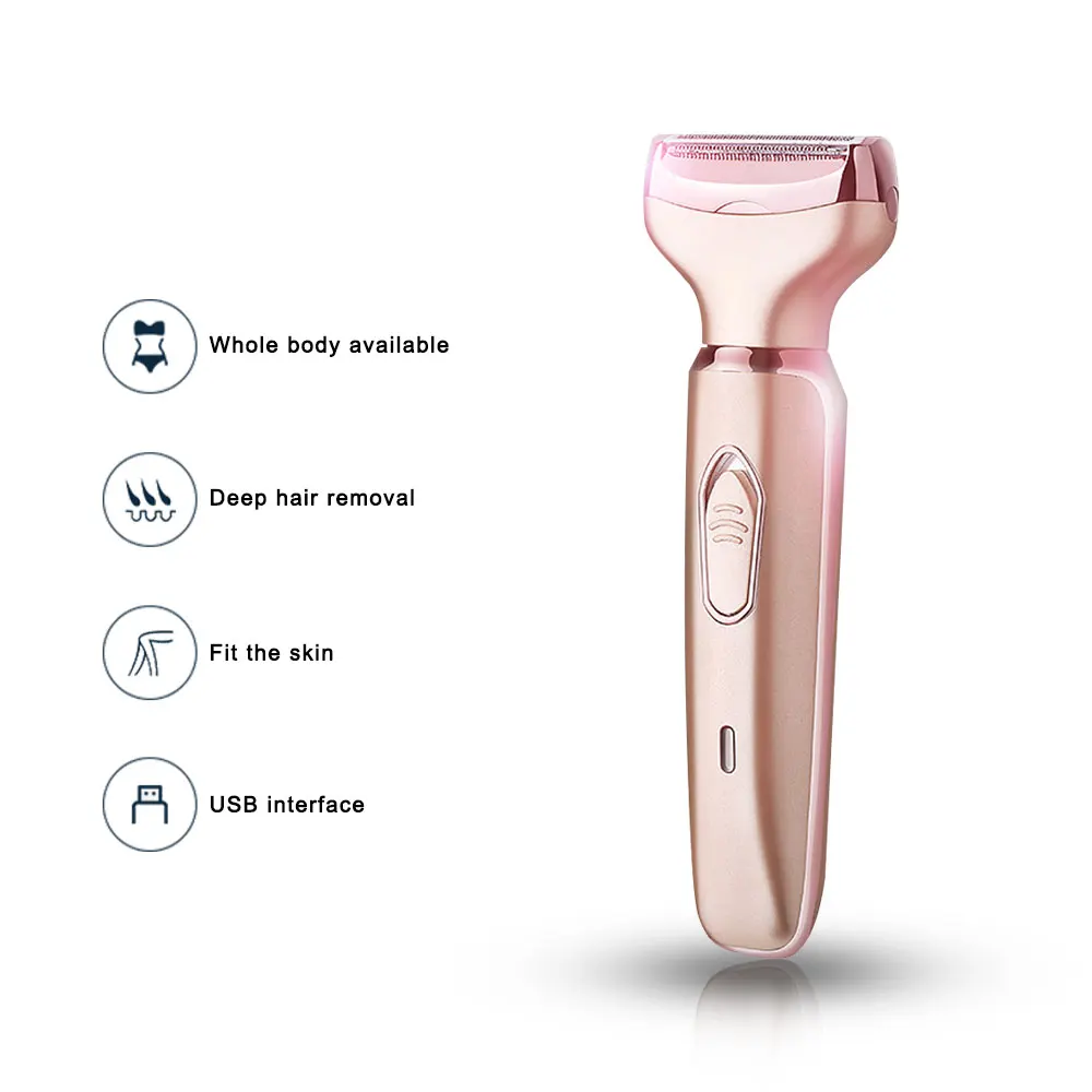 

2 IN 1 Electric Razor Painless Lady Shaver For Bikini Trimmer Whole Body Hair Removal Shaver Women's Depilation Female Epilator