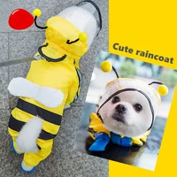 puppy dog raincoat four legged waterproof all inclusive teddy poncho pet rainy clothes small and medium sized dog bichon hiromi