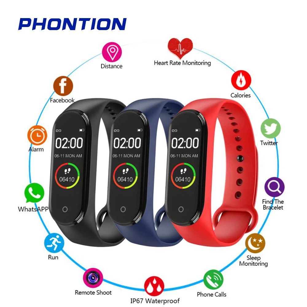 M4 смарт Браслет фитнес трекер Водонепроницаемый Bluetooth Смарт браслет монитор