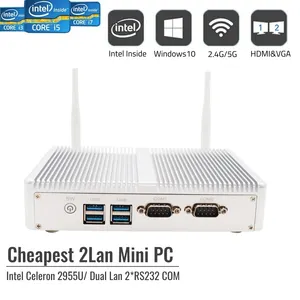 Cheapest Mini PC Intel Celeron 2955U Windows 10 Barebone Micro Desktop Computer With HDMI VGA 2COM 2LAN 4USB3.0 WIFI for Office