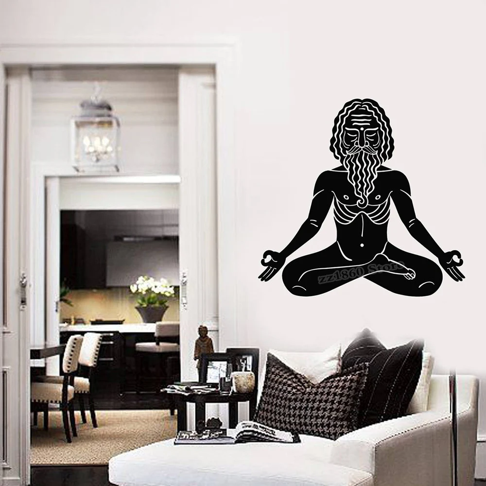 

Виниловая настенная наклейка Yogi, раздуманный человек, Йога, студийный декор, Настенная Наклейка для дома, украшение для комнаты, наклейка, съемная роспись B887
