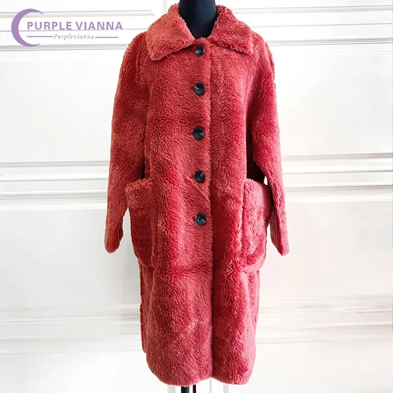 Осенне-зимнее Новое однотонное бархатное пальто из ягненка большого размера