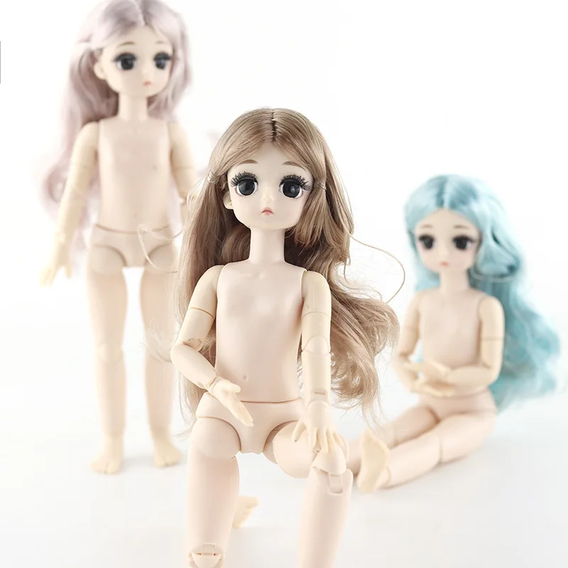 28 см BJD кукла аксессуары 3D глаза длинные ресницы с 21 суставами тела длинный парик