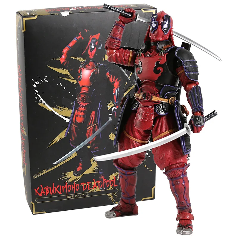 Deadpool MEISHO Kabukimono Дэдпул самурайский Железный человек Капитан Америка Человек-паук ПВХ фигурка Коллекционная модель игрушки - Цвет: Deadpool