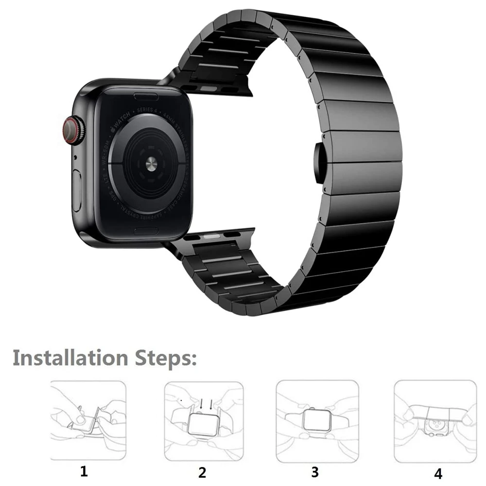 Бизнес группы для apple watch band 44 мм 40 серия 5 4 браслет из нержавеющей стали iwatch