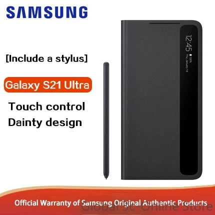 

Зеркальный умный защитный чехол для Samsung Galaxy S21Ultra5G, со стилусом Spen, силиконовый защитный чехол, откидная крышка, защита от падения, подставка