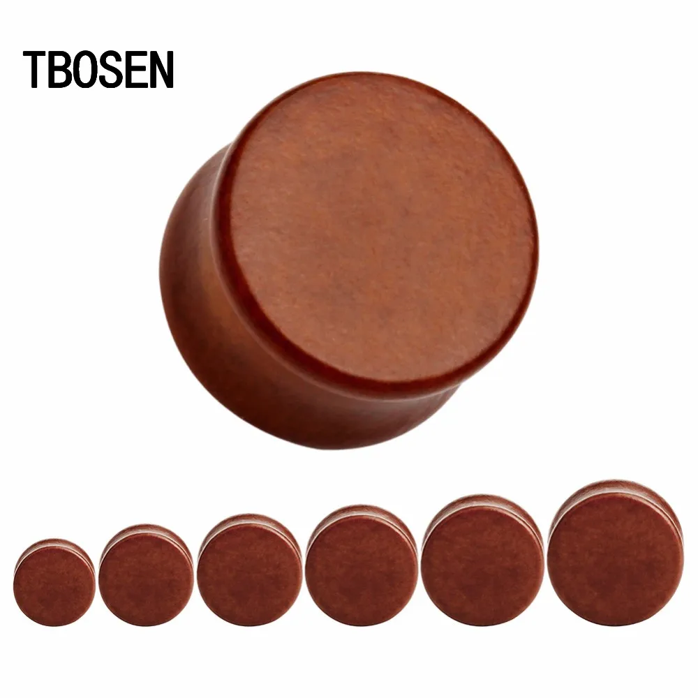 

8-50mm large sizes Plain Wood Ear Piercing Plugs Tunnels Brown Black Wooden Ear Expanders Body Jewelry Fashion Gift 2pcs
