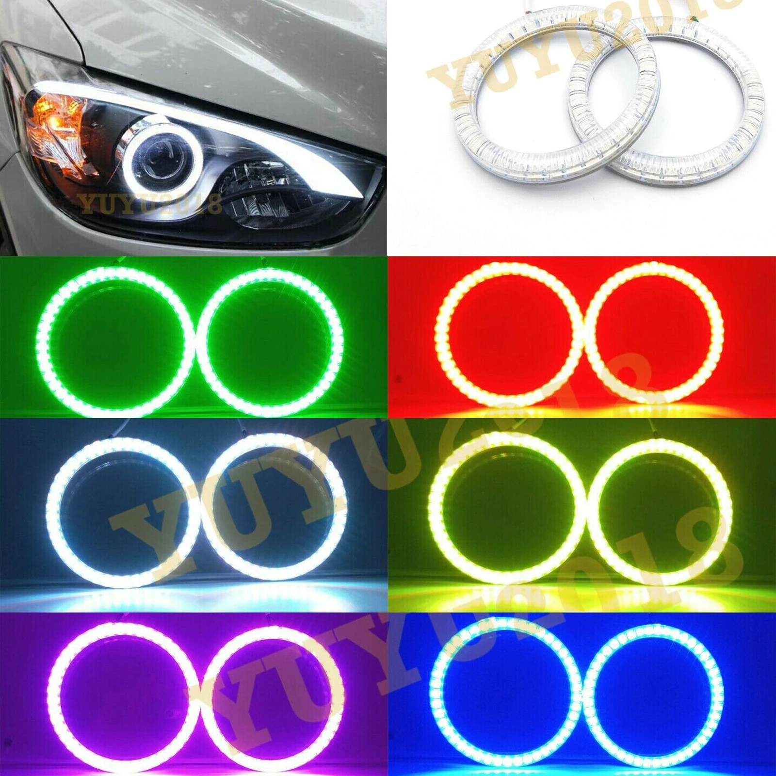 RGB светодиодные кольца с ореолом подходят для Mazda cx-5 2013 2014 2015 автомобильные фары