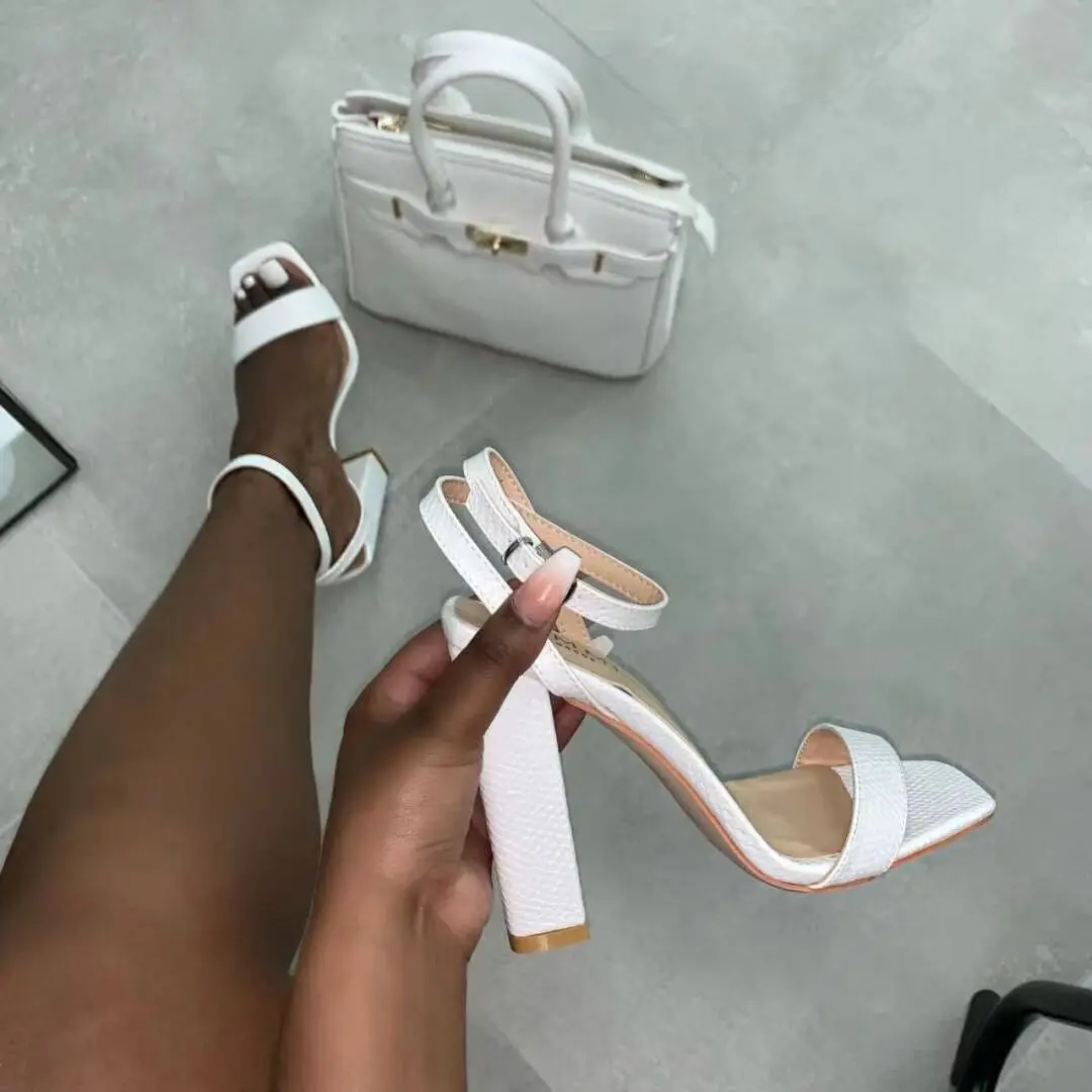 

European thick-heeled high-heeled sandals sexy pumps shoes