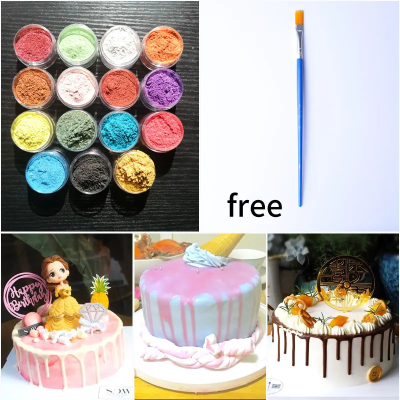 4 г съедобная Золотая пудра мусс торт помадка 15 цветов макарон шоколад десерт