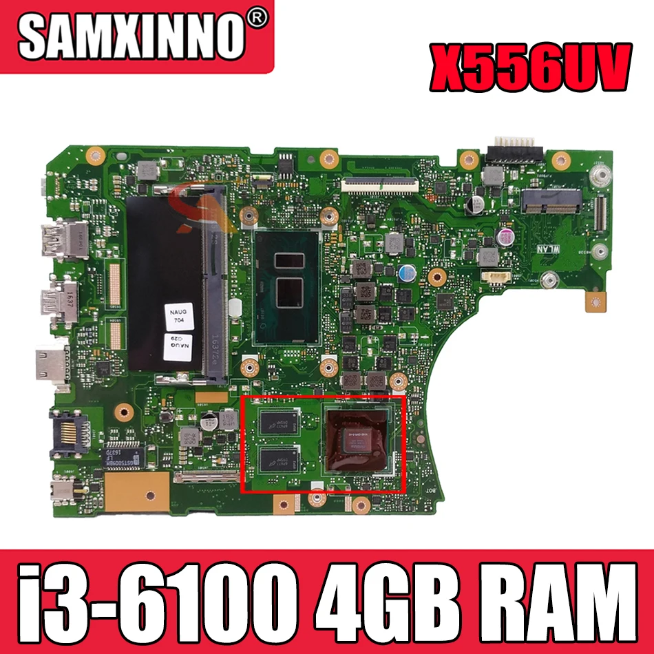 

X556UV i3-6100 CPU 4GB RAM GT930MX Mainboard REV3.1 For ASUS X556UV X556UQK X556UR X556UQX556UJ Laptop Motherboard Tested