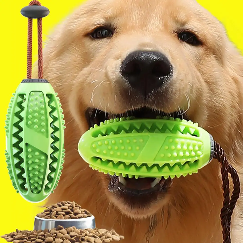 QQQPET 2PCS Dog Interactive Natural Rubber Ball Puppy Chew Toy Food Dispenser Bite-Resistant Clean Teeth Pet Playing Balls | Дом и сад