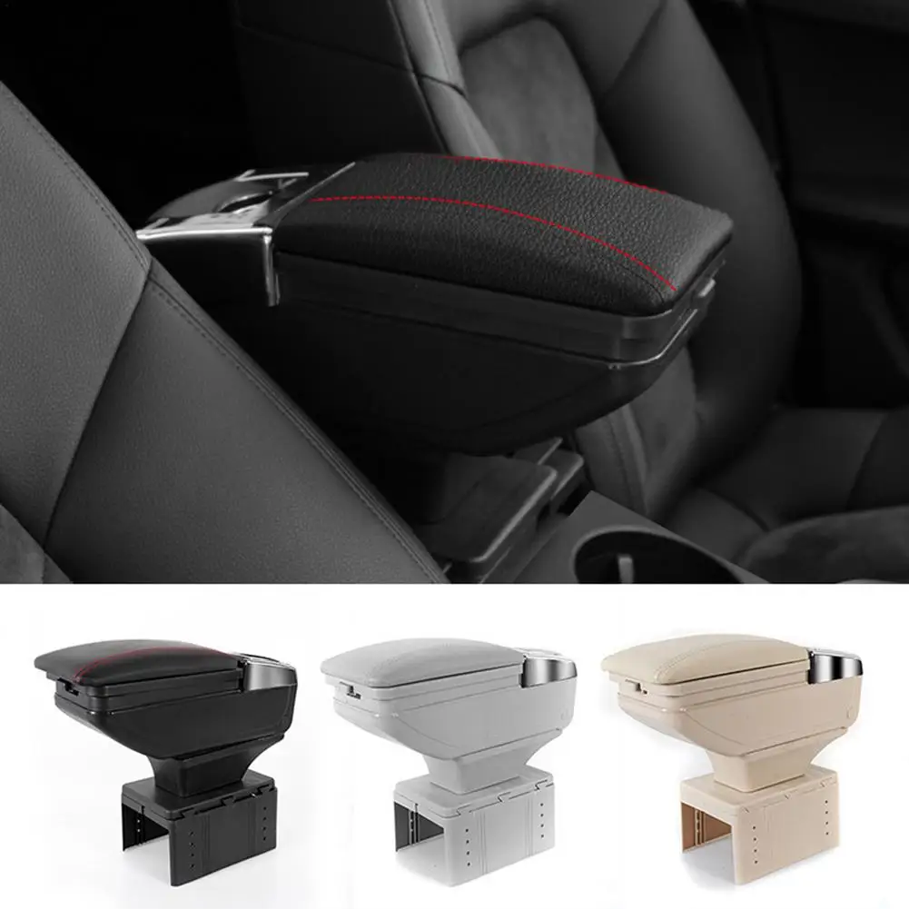 

Armrest Box Center Centre Console New Storage Box PU Leather Armrest Box Central Storage Box Overall Armrest Box Dedicated