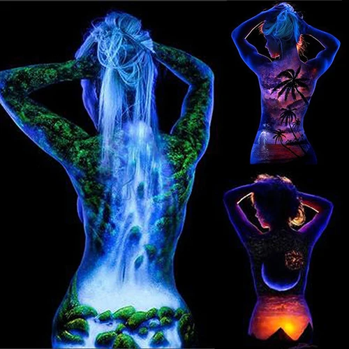 Светящаяся Краска для макияжа лица и тела светящаяся в темноте порошковая краска