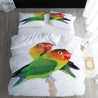 animal parrot duvet cover set white colour bedding set 3d printing luxury 23pcs quilt cover single double queen king size