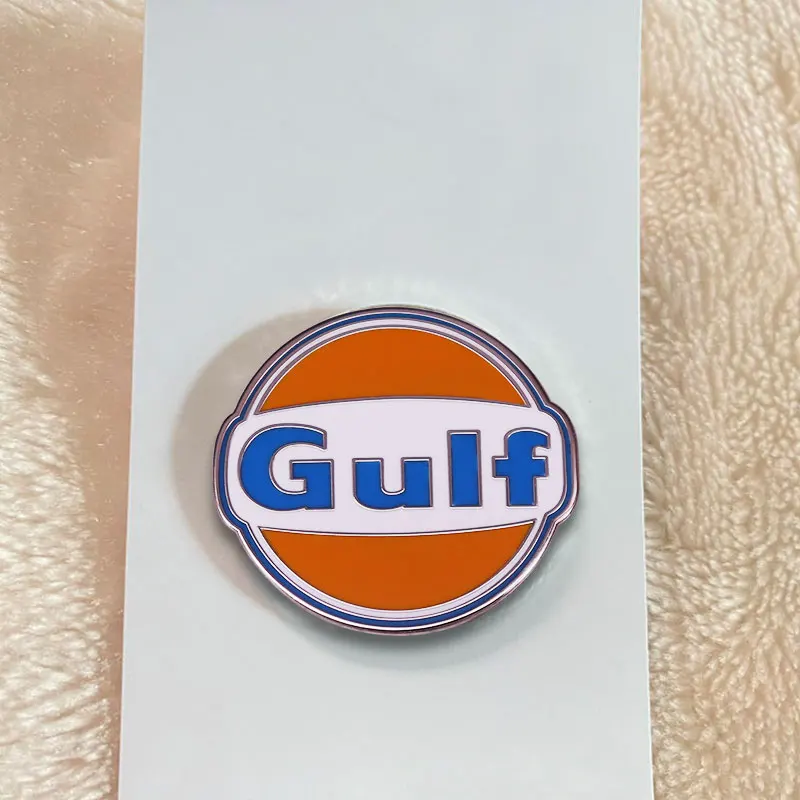 Винтажная круглая булавка в форме персика для моторного масла автомобиля с