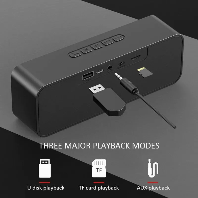 

Outdoor Wireless Bluetooth Speaker Portable Stereo Music Player Dual Speaker Subwoofer Car Smart Mini Speaker Support SD Card