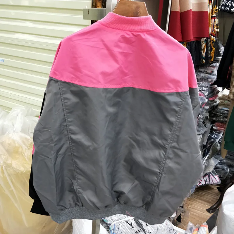 2020 корейская мода свободная куртка Английский алфавит маркировочный узор печать