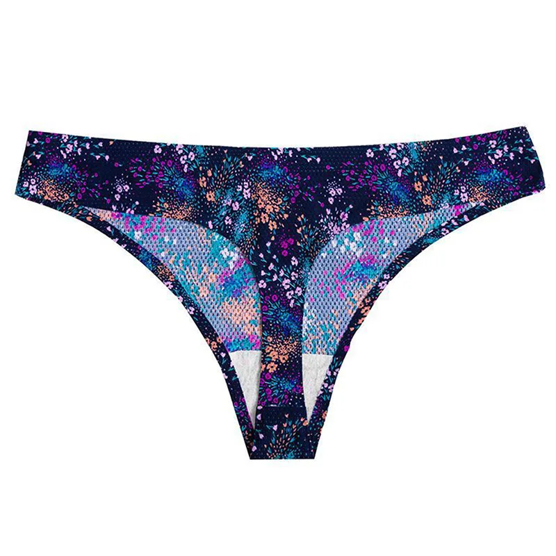 

Women G String Thong Flowers Lingerie Temptation Low Waist Cotton Panties Breathable Underwear Female Intimates