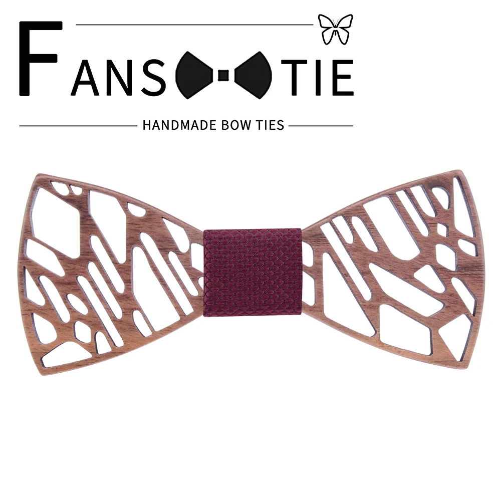 Новый деревянный галстук-бабочка из ореха мужской Асимметричный цветочный