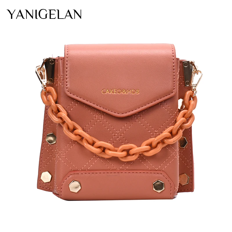 

Fashion Simple Small Bag Women Designer Handbags 2021 High-Quality Leather Chain Mobile Phone Shoulder Messenger Pack And Purse