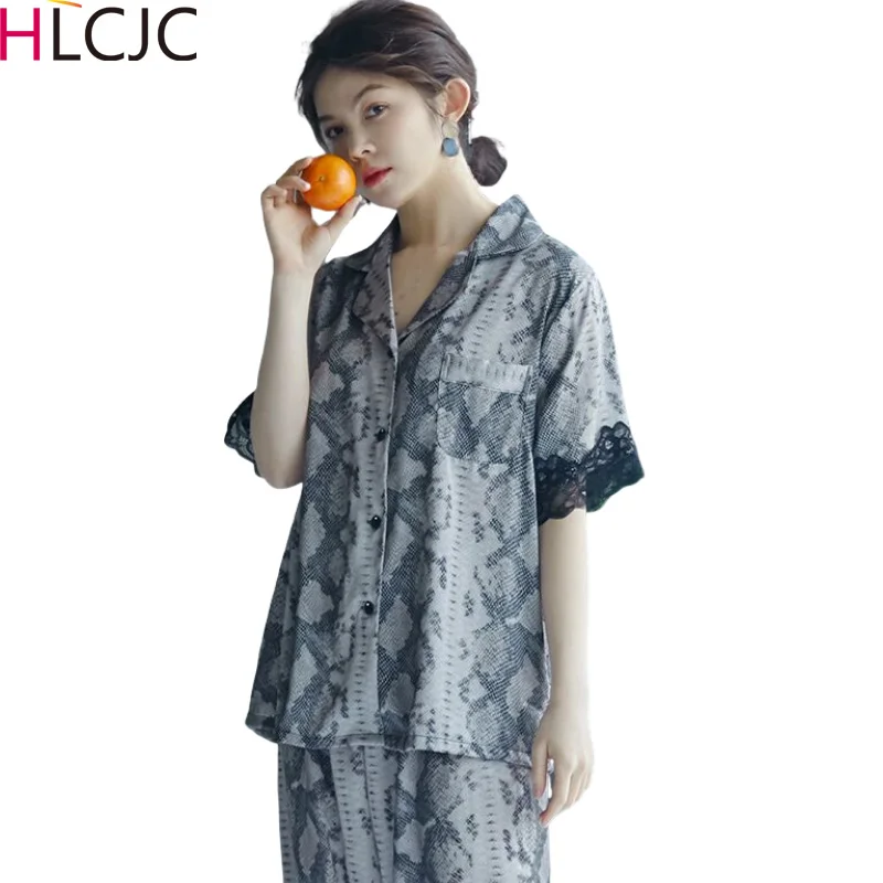 Сексуальные кружевные шелковые пижамы с серпантином для женщин 2 предмета