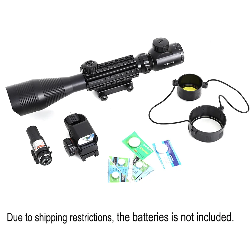 

Hunting 4-12x50 EG Illuminated Riflescope & 4 Reticle Holographic Red Green Dot Sight Laser Sight Tactical Rifle Scope 20mm Rail