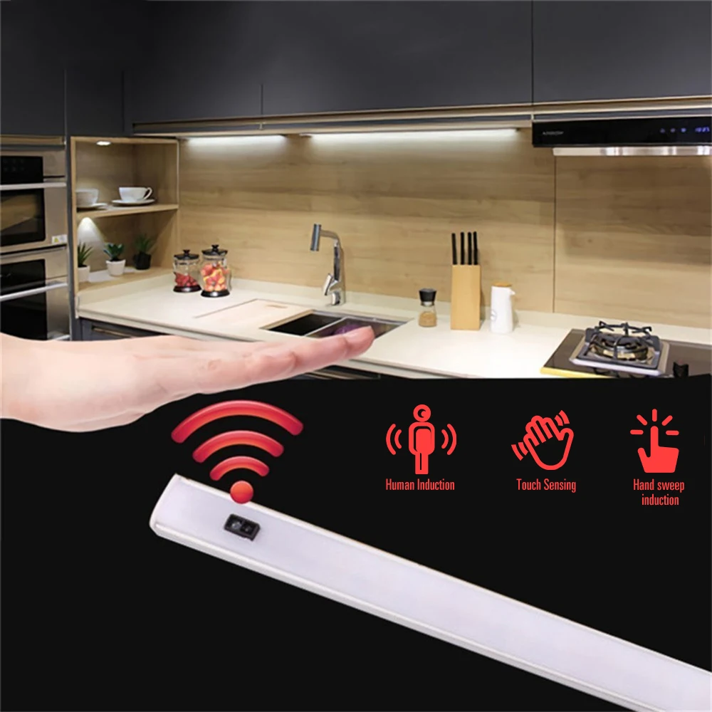 

Human Body Induction LED Cabinet Light Bar Low Power Sensitive Lamp Kitchen Bedroom Living Room Stairs Rechargeable Dimmable 52