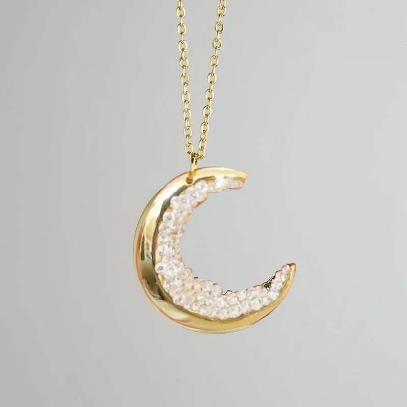 Женское ожерелье с полумесяцем ислам милый кулон сердце украшение из