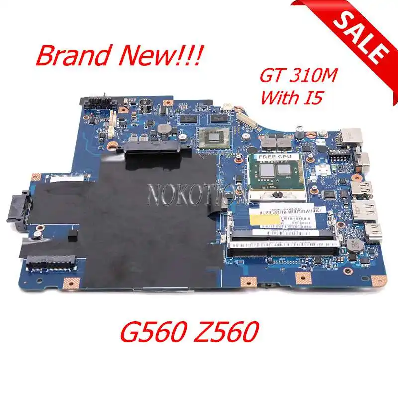 

NOKOTION NEW NIWE2 LA-5752P for Lenovo IdeaPad G560 Z560 Laptop Motherboard HM55 GT310M Graphics DDR3 With I5 CPU