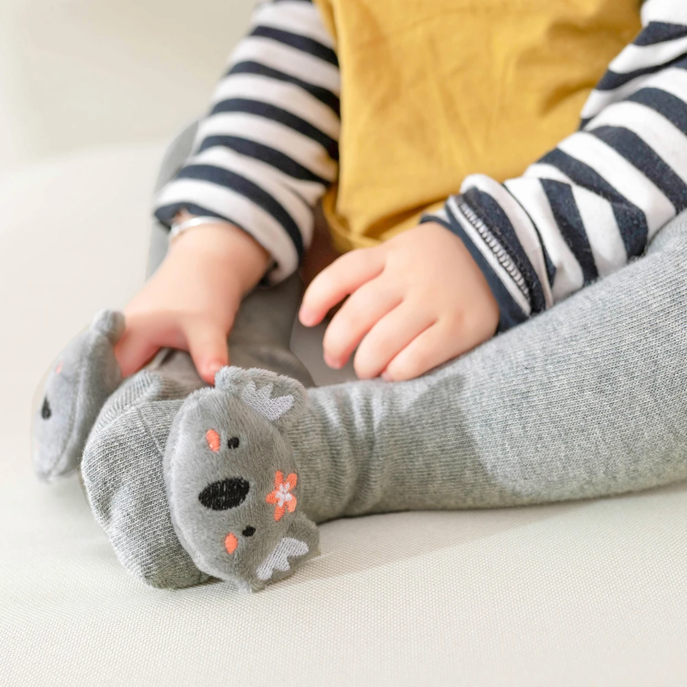 

1-3 Years Baby Cotton Knee Stockings Non-slip Warm Cartoon 3D Doll Socks