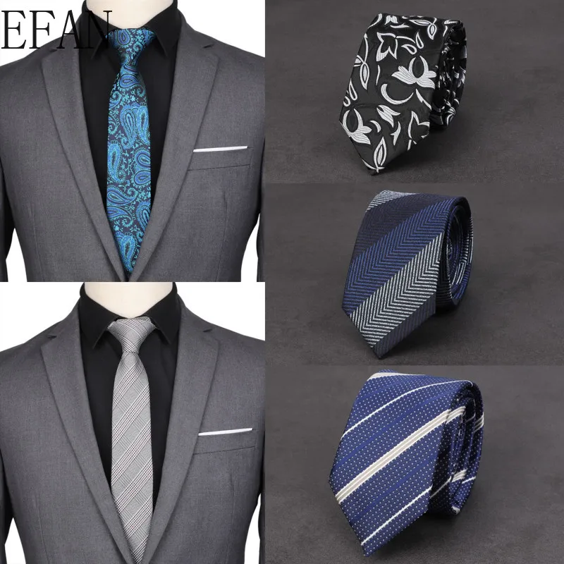 

6cm New Jacquard Woven Neck Tie For Men Wedding Business Classic Ties Fashion Polyester Slim Mens Necktie For Suit Ties B041-080