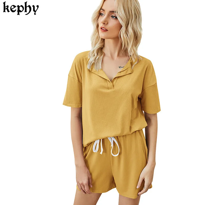 

Summer 2021 new Short sleeve shorts jogging leisure Two Piece Set Top Biker Shorts Suits Streetwear Matching Sporty Tracksuit