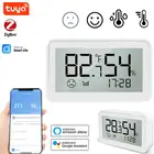 Беспроводной Wi-Fi датчик температуры и влажности Tuya Smart Home со светодиодным экраном, работает с Google Assistant Alexa Smarthome