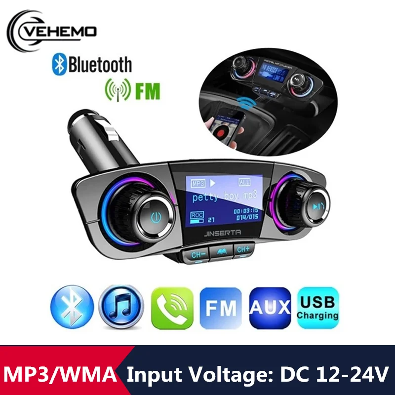 Автомобильный MP3-плеер с ручкой, Bluetooth, гарнитура, автомобильный Aux, музыкальный, TF карта, usb, зарядка, умный, сбой питания, память, автомобильный fm-передатчик