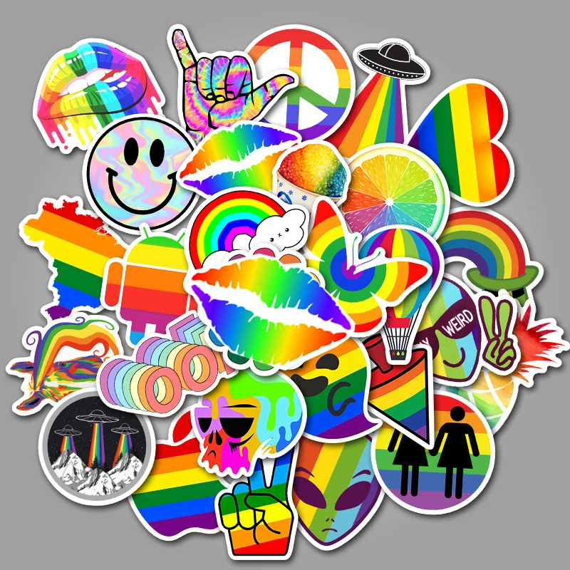 103050pcs lgbt rainbow stickers laptop guitar luggage skateboard fridge phone bike waterproof graffiti sticker decal kid toys free global shipping