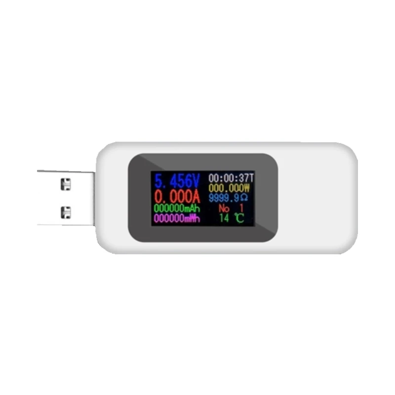 

USB meter color screen usb tester charger detector voltmeter ammeter 9 groups of data memory storage