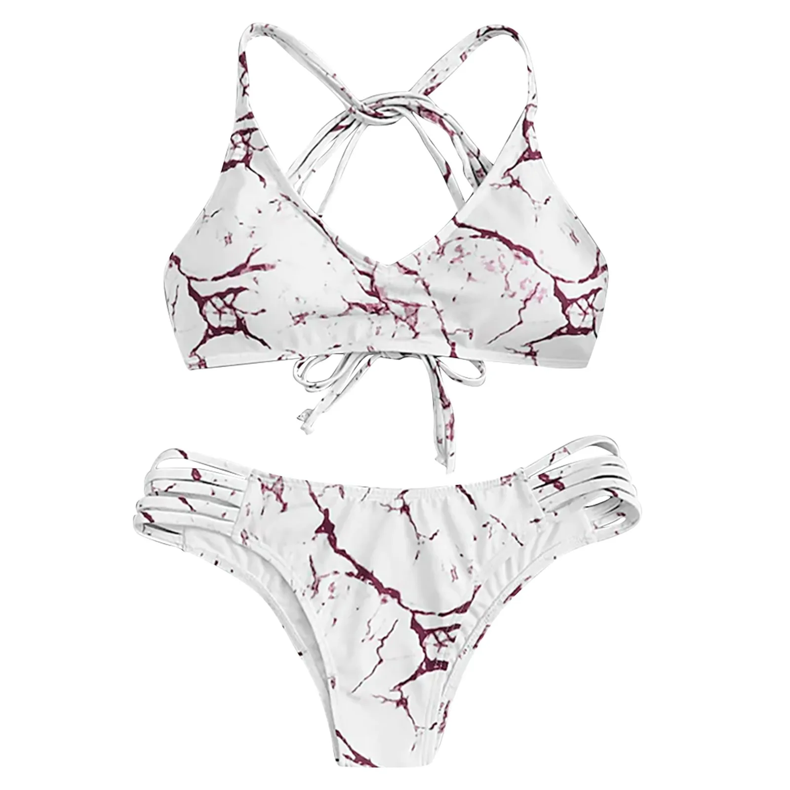 

Women Tie-dye Gradient White Sexy Split Bikinis Padded Push Up Swimming Suit Femme Biquini Sexy Monokini Brazilian Beachwear #13