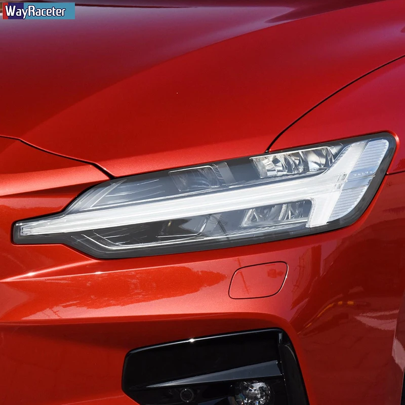 

2 Pcs Car Headlight Protective Film Vinyl Protection Transparent Black TPU Sticker For Volvo S60 V60 2019 2020 Accessories