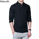 Для мужчин рубашка плотная Повседневное льняные рубашки Slim Fit с воротником-стойкой и M-5XL футболка с длинными рукавами для Для мужчин