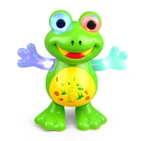electric cartoon animal doll light sound moving music toy multi functional universal green frog funny gift for children