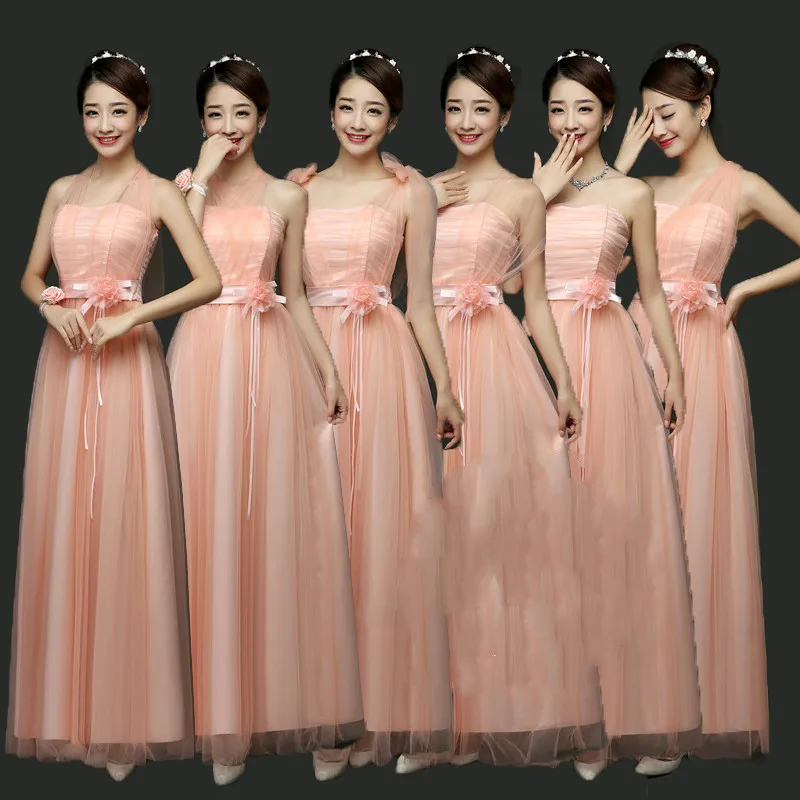 Платье подружки невесты без бретелек модный дизайн ярко розовое платье